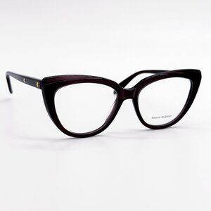 NEW ALEXANDER MCQUEEN EYEGLASSES AM0253O 003 CAT EYE VIOLET WOMEN EYEWEAR